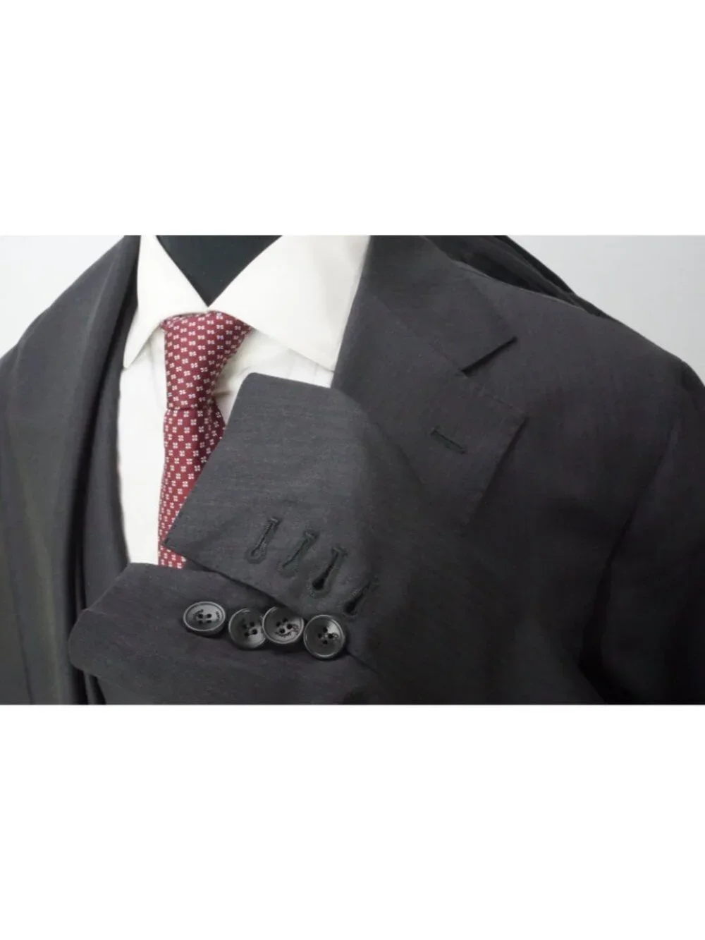 Riviera Milano Gray Herringbone S180s Wool 2 Pc Suit Jacket Pant 48R Brand New